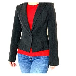 Women’s Express Blazer Black with Ruffled Back (2)